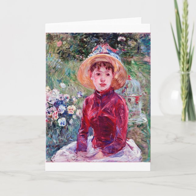 Woman in Red, Berthe Morisot Card (Front)