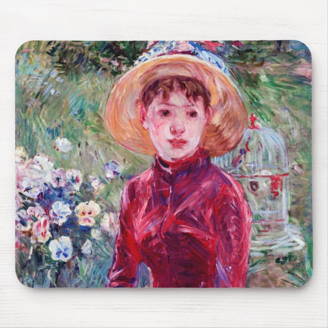 Woman in Red, Berthe Morisot Mouse Pad (Front)
