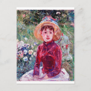 Woman in Red, Berthe Morisot Postcard