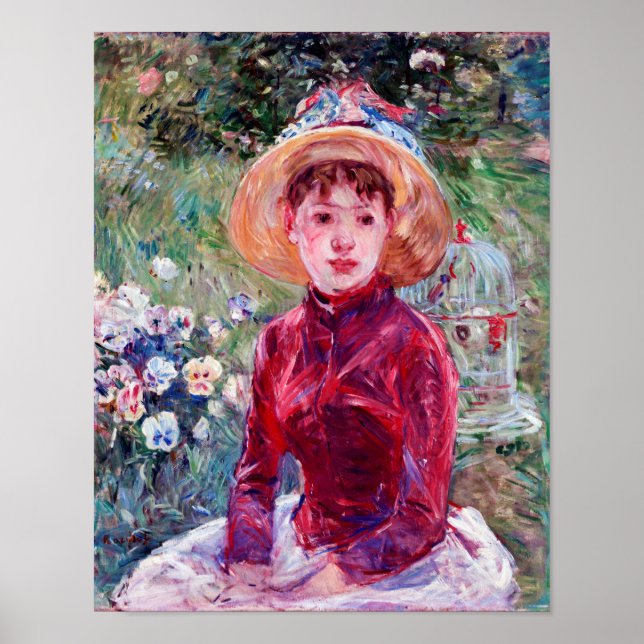 Woman in Red, Berthe Morisot Poster (Front)