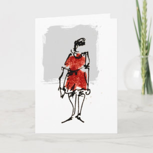 Woman in Red Dress Happy Birthday Card
