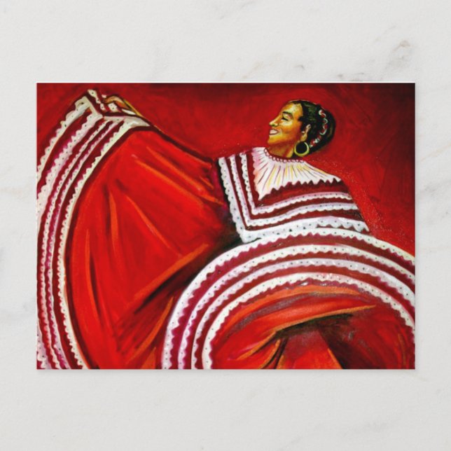 Woman in Red Dress Postcard (Front)