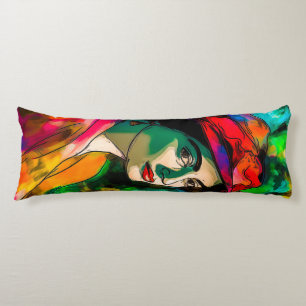 Woman in Red Hat Body Pillow