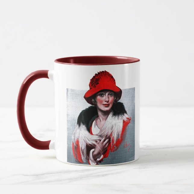 Woman in Red Hat Mug (Left)