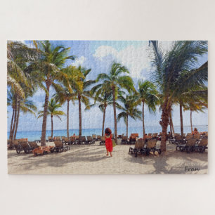 woman in red jigsaw puzzle
