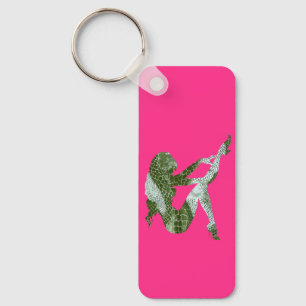 Woman In Snake Skin Silhouette Keychain