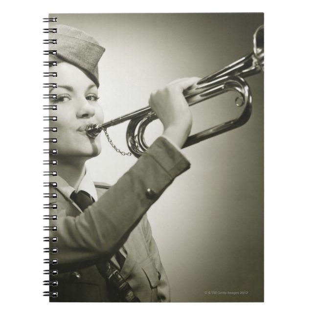 Woman in Soldier Uniform Notebook (Front)