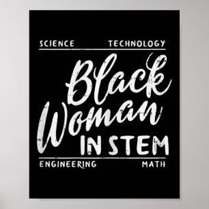 Woman In Stem Science Math African Melanin Girl Gi Poster