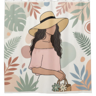Woman in Straw Hat with Flowers
