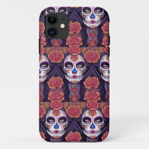 Woman in Sugar Skull Makeup Art iPhone 11 Case
