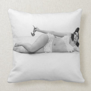 Woman in Swimwear Throw Pillow