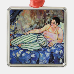 Woman in the Blue Bedroom (by Suzanne Valadon) Metal Ornament