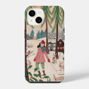 Woman in the snow Year of the rabbit iPhone 14 Case