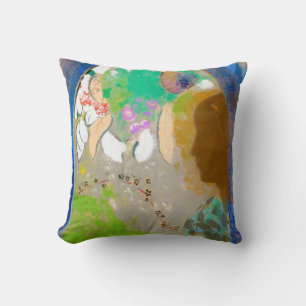 Woman in the Window, Redon Throw Pillow