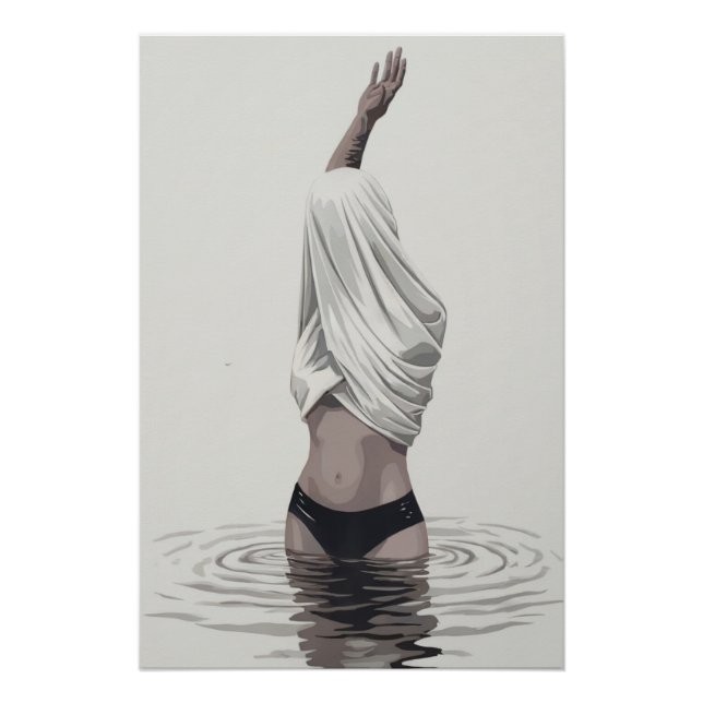 "Woman in Water" - Minimalist wall Poster (Front)
