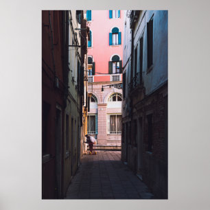 WOMAN IN WHITE SHIRT AND BLACK PANTS WALKING ON SI POSTER