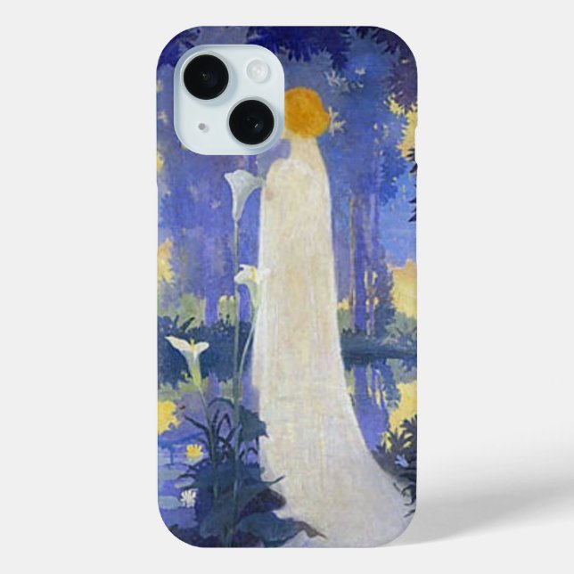 Woman in white with Calla lillies Case-Mate iPhone Case (Back)