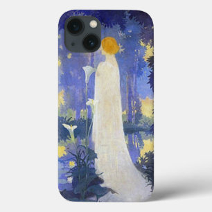 Woman in white with Calla lillies iPhone 13 Case
