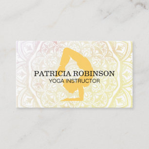 Woman in Yoga Pose Mandala Pattern Business Card