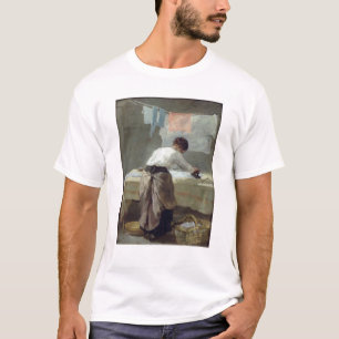 Woman Ironing T-Shirt