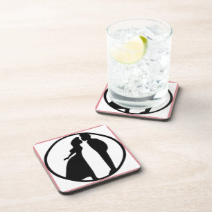 WOMAN KISSING MAN COASTER