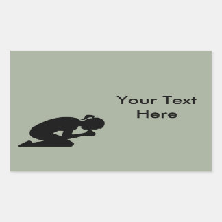 Woman Kneeling in Prayer. Pray Without Ceasing Sticker