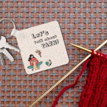 Woman knitting cat let's talk about yarn quote