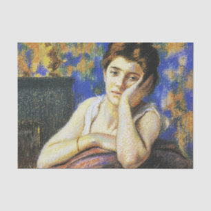 Woman Leaning on a Chair Tissue Paper