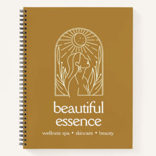 Woman Leaves Moon Arch Copper Wellness Day Spa Notebook
