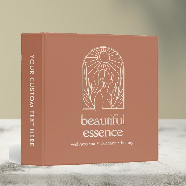 Woman Leaves Moon Arch Terracotta Wellness Day Spa Binder (Creator Uploaded)