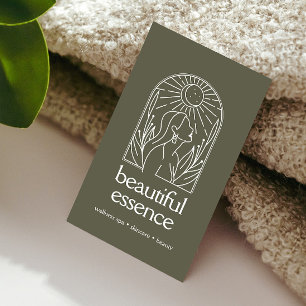 Woman Leaves Moon Arch Wellness Day Spa SAGE Business Card