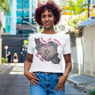 Woman Life Freedom   Persian Rug Red T-Shirt