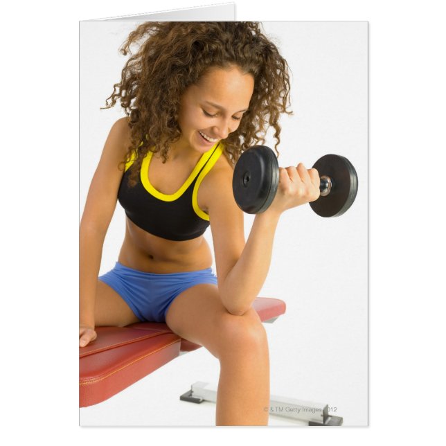 Woman lifting weights (Front)