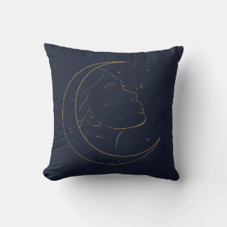 Woman Line Art Personalized Poster Throw Pillow