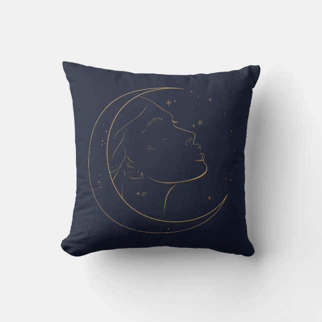 Woman Line Art Personalized Poster Throw Pillow (Front)