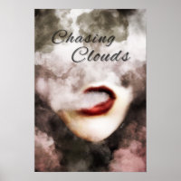 Woman Lips Clouds Vape Premium Poster