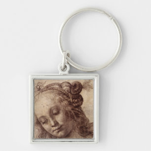 Woman Looking Down Keychain