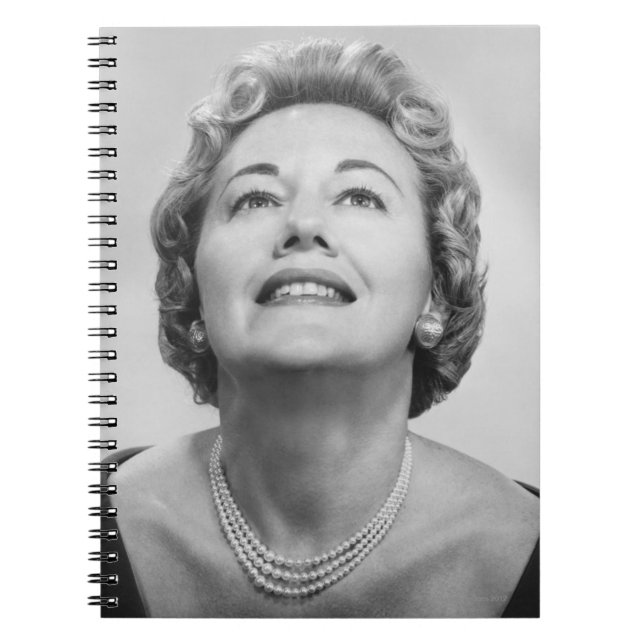 Woman Looking Up Notebook (Front)