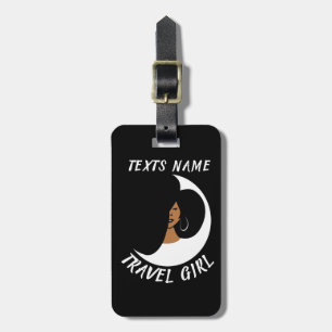 Woman Luggage Tag w/ leather strap