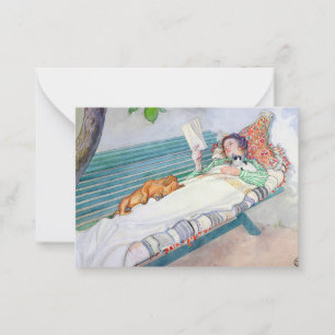 Woman Lying on a Bench, 1913 by Carl Larsson Card