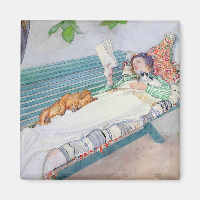 Woman Lying on a Bench, 1913 Magnet (Front)