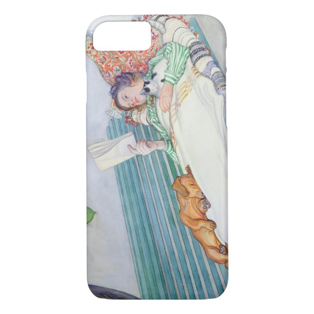Woman Lying on a Bench, 1913 (w/c on paper) Case-Mate iPhone Case (Back)