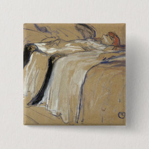 Woman lying on her Back - Lassitude 2 Inch Square Button