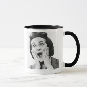 Woman Making Face Mug