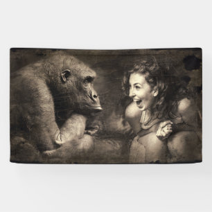 Woman Making Gorilla Laugh Banner