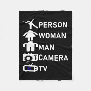 Woman Man Camera Tv Go Vote 2020 Fleece Blanket