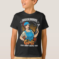 Woman Mechanic Bust Nuts Funny Adult Humour
