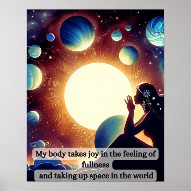 Woman Meditating on Body Positivity  Poster (Front)