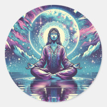 Woman Meditating Spiritual Serene Art