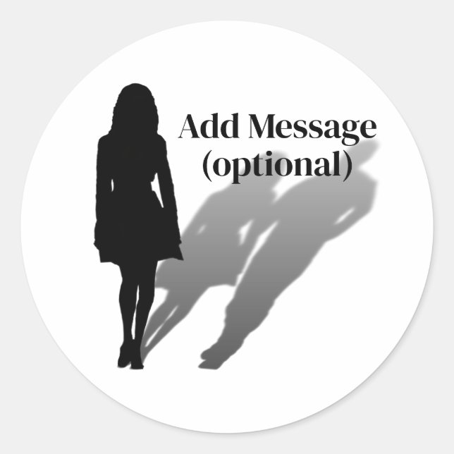 Woman Missing Man Silhouette Classic Round Sticker (Front)